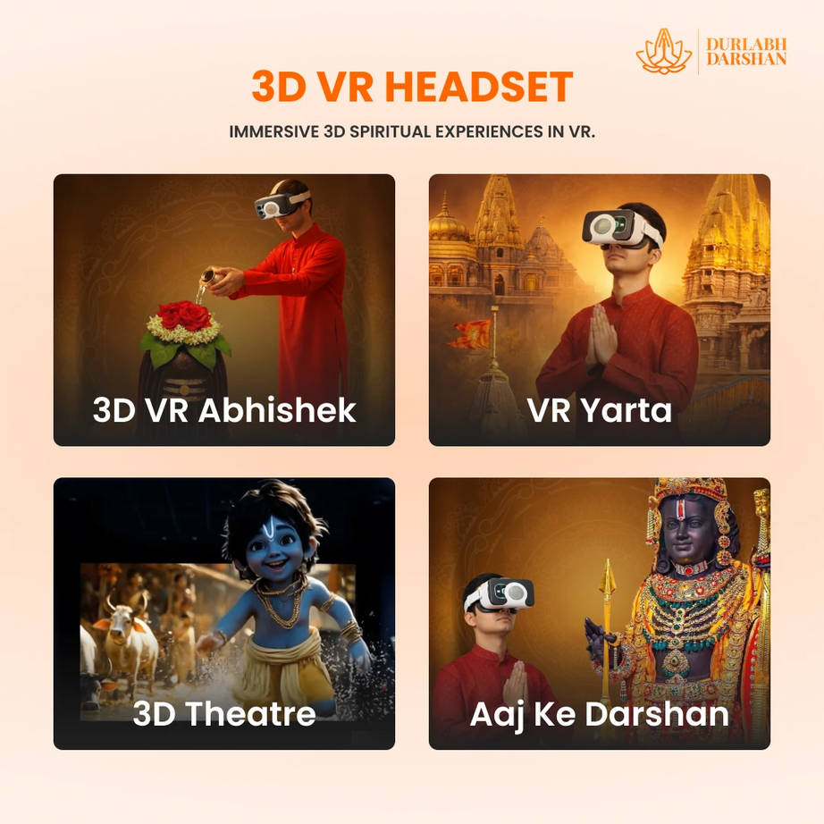 Durlabh Darshan with VR Headset + 1 Year App Subscription + Complimentary Abhimantrit Rudraksha