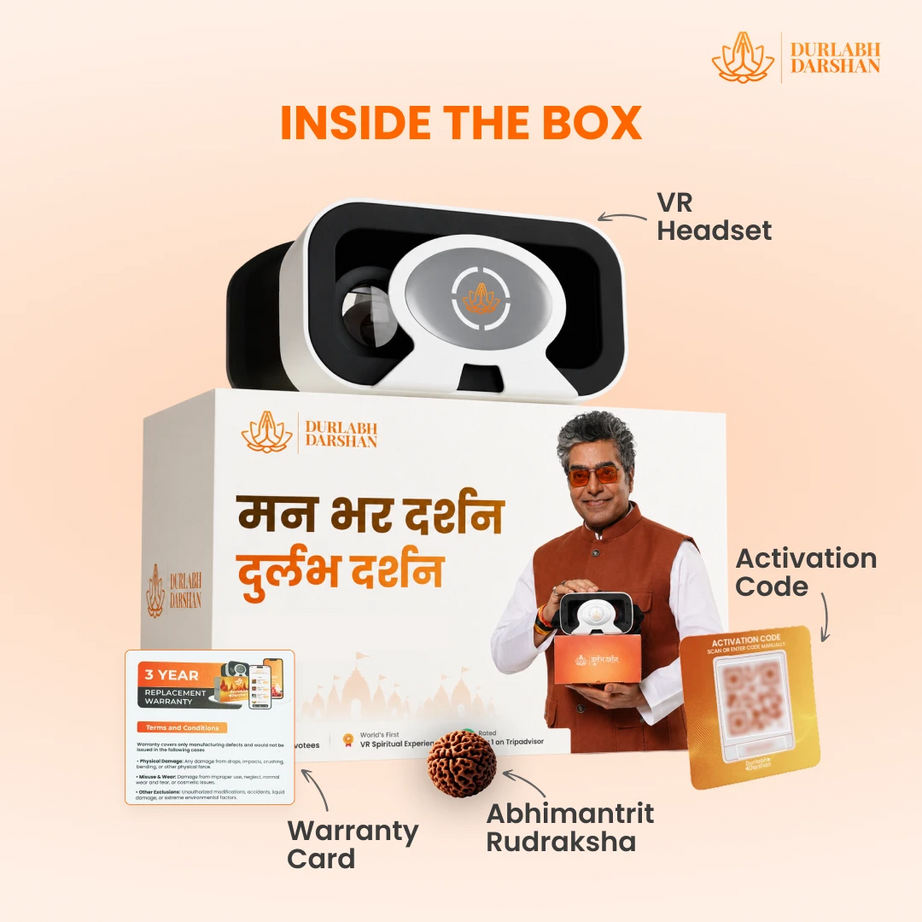Durlabh Darshan with VR Headset + 1 Year App Subscription + Complimentary Abhimantrit Rudraksha